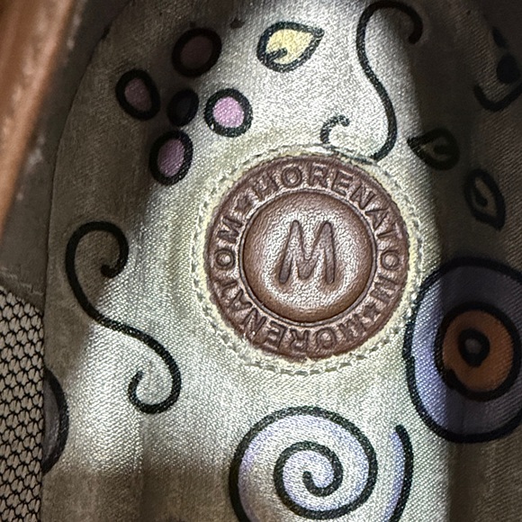 Vintage Morenatom Brown Heels with Blue Accents - Picture 3 of 13